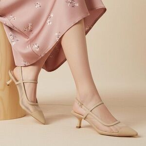 Chic Beige Women's Heels